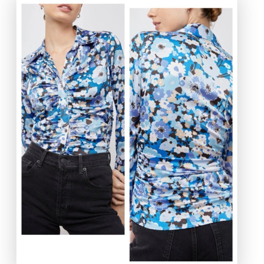 Rails Lisa Floral Button Front Top Zinnia Size Small 218